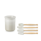 Utensil Crock with 4 Jewel Spatulas